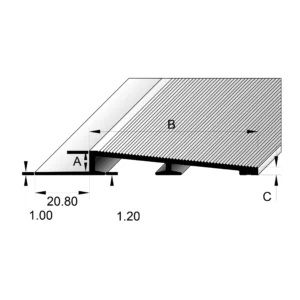 Aluminium Diminishing Trim Commercial 3M M/Silver - Image 2